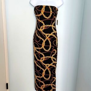 Active USA sz small soft, stretch, strapless, maxi dress.  Back slit.